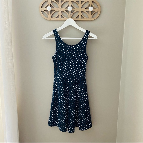 H&M Dresses & Skirts - H&M Polkadot Mini Dress Blue Sz 2